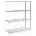 Nexel Wire Shelving Add-On, Poly-Z-Brite, 42"W X 18"D X 86"H