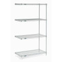Nexel Stainless Steel Wire Shelving Add-On, 36"W x 18"D x 63"H