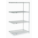 Nexel Stainless Steel Wire Shelving Add-On, 36&quot;W x 24&quot;D x 63&quot;H