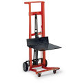 WESCO Platform-Lift Hand Trucks - Hydraulic Peda-Lift - Two 8&quot; Mold-On Rubber Wheels, Two 3-1/2&quot; Fro
