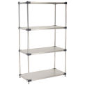 Nexel Stainless Steel Solid Shelving, 36&quot;W x 24&quot;D x 74&quot;H