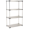 Stainless Steel Solid Shelving, 48&quot;W x 24&quot;D x 74&quot;H