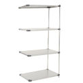 Nexel Stainless Steel Solid Shelving Add-On, 36"W x 18"D x 74"H