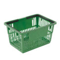 Plastic Shopping Basket with Plastic Handle, Standard, 17&quot;L X 12&quot;W X 9&quot;H, Green - Pkg Qty 12
