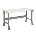 Fixed Height Workbench Flared Leg, 72&quot;W x 30&quot;D x 34&quot;H, 1-1/4&quot; ESD Safety Edge, Gray