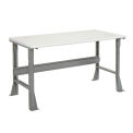Fixed Height Workbench Flared Leg, 72"W x 36"D x 34"H, 1-1/4" ESD Safety Edge, Gray