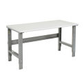 Adjustable Height Workbench C-Channel Leg, 60&quot;W x 30&quot;D, 1-1/4&quot; ESD Safety Edge, Gray