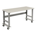 Mobile Adjustable Height Workbench, ESD Safety Edge, 60&quot;W x 30&quot;D, Gray