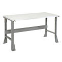 Fixed Height Workbench Flared Leg, 60"W x 30"D x 34"H, 1-1/4" ESD Square Edge, Gray