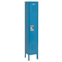 Single Tier Locker, 12x12x60, 1 Door Unassembled, Blue