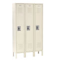 Global Industrial Single Tier Locker, 12x18x72 3 Door, RTA, Tan