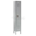 Single Tier Locker, 15x18x72, 1 Door, Unassembled, Gray