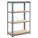 Boltless Heavy Duty Shelving 48&quot;W x 18&quot;D x 60&quot;H, 4 Shelves, Wood Deck