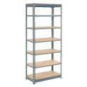 Boltless Heavy Duty Shelving 48&quot;W x 18&quot;D x 96&quot;H, 7 Shelves, Wood Deck