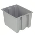 Stack And Nest Shipping Container No Lid, 19-1/2x15-1/2x10, Gray - Pkg Qty 6