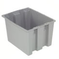 Stack And Nest Shipping Container No Lid 19-1/2x15-1/2x13, Gray - Pkg Qty 6