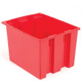 QUANTUM Stack and Nest Tote Box - 19-1/2x15-1/2x13" - Red - Pkg Qty 6