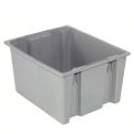 Stack And Nest Shipping Container No Lid 23-1/2x19-1/2x10, Gray - Pkg Qty 3