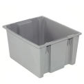 Stack And Nest Shipping Container No Lid, 23-1/2x19-1/2x13, Gray - Pkg Qty 3