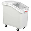 Rubbermaid 3602-88 3.5 Cu Ft Plastic Bin Truck with Clear Lid & Scoop, 29&quot;L x 15&quot;W x 28&quot;H