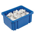 Plastic Dividable Grid Container, 10-7/8&quot;L x 8-1/4&quot;W x 5&quot;H, Blue - Pkg Qty 20