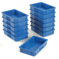 Quantum DG92035BL Plastic Dividable Grid Container, 16-1/2&quot;L x 10-7/8&quot;W x 3-1/2&quot;H, Blue - Pkg Qty 12
