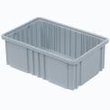 Plastic Dividable Grid Container, 16-1/2&quot;L x 10-7/8&quot;W x 6&quot;H, Gray - Pkg Qty 8