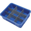 Plastic Dividable Grid Container, 22-1/2&quot;L x 17-1/2&quot;W x 6&quot;H, Blue - Pkg Qty 3