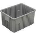 Plastic Dividable Grid Container, 22-1/2&quot;L x 17-1/2&quot;W x 12&quot;H, Gray - Pkg Qty 3