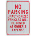 No Parking Unauthorized Vehicles Aluminum Sign, .08mm Thick