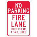 NMC TM47J Aluminum Sign, Fire Lane Keep Clear, .080" Thick