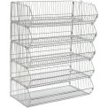 Stackable Wire Storage Bin Rack, 36&quot;W x 20&quot;D x 45&quot;H, 5 Wire Bins