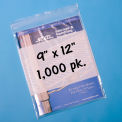 Poly Bags With Write-On Label, Resealable, 9&quot; x 12&quot;, 2 Mil, 1,000/Pk