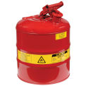 Justrite 7150100 Safety Can Type I, Five Gallon Galvanized Steel