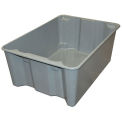 Molded Fiberglass Toteline Nest and Stack Tote 7806085172 - 25-1/4&quot; x 18&quot; x10&quot;, Gray - Pkg Qty 5