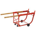 Heavy Duty Rotating Drum Cradle with Wood Handles & Polyolefin Wheels, 30 or 55 Gallon Capacity