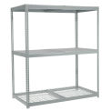 Wide Span Rack With 3 Shelves Wire Deck, 1200 Lb Capacity Per Level, 60&quot;W x 36&quot;D x 60&quot;H