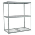 Wide Span Rack With 3 Shelves Wire Deck, 1200 Lb Capacity Per Level, 60"W x 24"D x 84"H