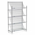 Nexel Chrome Slant Wire Shelving, 4 Shelves, 48&quot;W x 18&quot;D x 63&quot;H