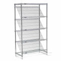 Nexel Chrome Slant Wire Shelving, 5 Shelves, 36"W x 24"D x 74"H