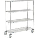 Nexel E-Z Adjust Wire Shelf Truck, 48x18x60, 1200 Pound Capacity with Brakes