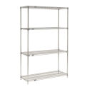 Nexel Quick Adjust Wire Shelving, Chrome, 60x18x86