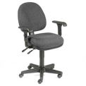 Multifunction Task Chair With Adjustable Armrests, Fabric Upholstery, Black