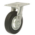 Heavy Duty Swivel Plate Caster 5&quot; Mold-on Rubber Wheel