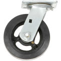 6&quot; Mold-on Rubber Wheel, Heavy Duty Swivel Plate Caster, 500 lb. Capacity