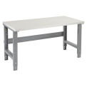 72&quot;W X 30&quot;D Plastic Laminate Square Edge Workbench - 1-5/8&quot; Top - Adjustable Height - Gray