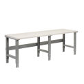 96&quot;W X 30&quot;D Plastic Laminate Square Edge Workbench - 1-5/8&quot; Top - Adjustable Height - Gray