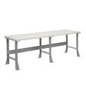 Fixed Height Workbench Flared Leg, 96&quot;W x 36&quot;D x 34&quot;H, 1-5/8&quot; Plastic Laminate Square Edge, Gray