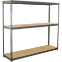 Wide Span Rack With 3 Shelves Wood Deck, 1100 Lb Capacity Per Level, 96"W x 48"D x 84"H
