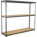 Wide Span Rack With 3 Shelves Wood Deck, 800 Lb Capacity Per Level, 96"W x 36"D x 84"H